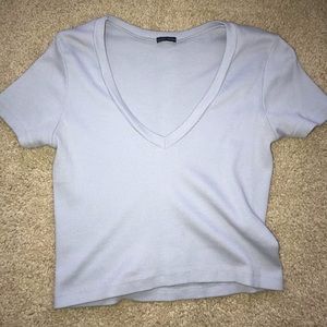 Brandy Melville basic baby blue crop top
